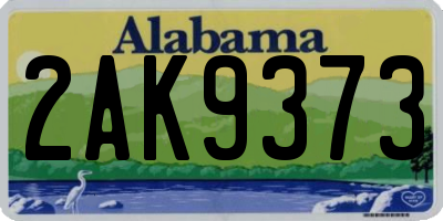 AL license plate 2AK9373