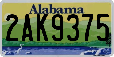 AL license plate 2AK9375