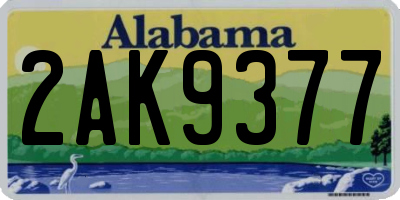 AL license plate 2AK9377