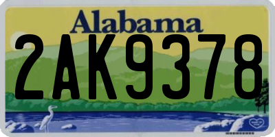 AL license plate 2AK9378