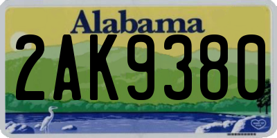 AL license plate 2AK9380