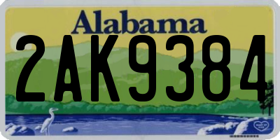 AL license plate 2AK9384