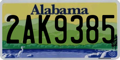 AL license plate 2AK9385