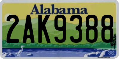 AL license plate 2AK9388