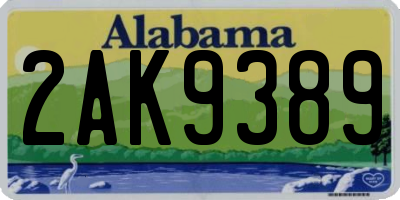 AL license plate 2AK9389