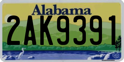 AL license plate 2AK9391