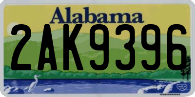 AL license plate 2AK9396