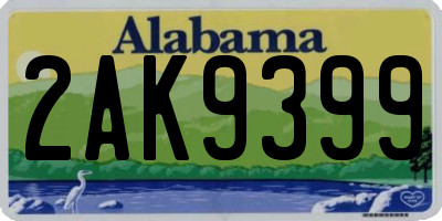 AL license plate 2AK9399