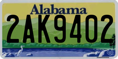 AL license plate 2AK9402