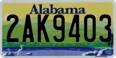 AL license plate 2AK9403