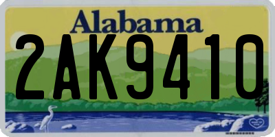 AL license plate 2AK9410