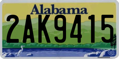 AL license plate 2AK9415
