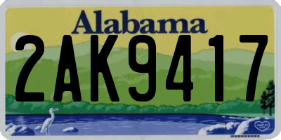 AL license plate 2AK9417