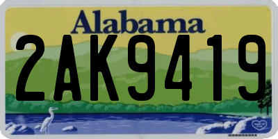 AL license plate 2AK9419