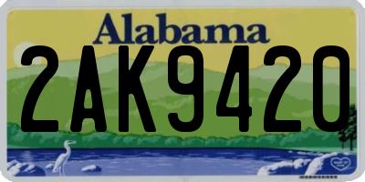 AL license plate 2AK9420