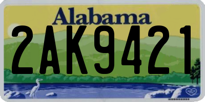 AL license plate 2AK9421