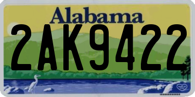 AL license plate 2AK9422