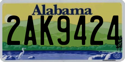 AL license plate 2AK9424
