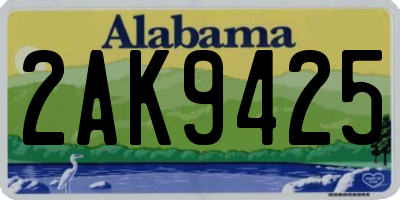 AL license plate 2AK9425