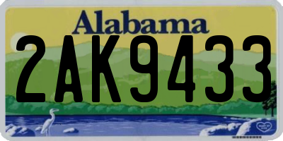 AL license plate 2AK9433