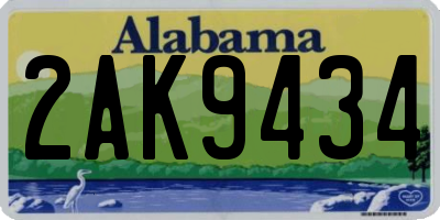 AL license plate 2AK9434