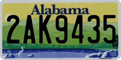 AL license plate 2AK9435