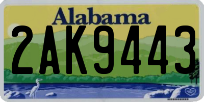 AL license plate 2AK9443