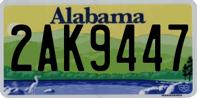 AL license plate 2AK9447