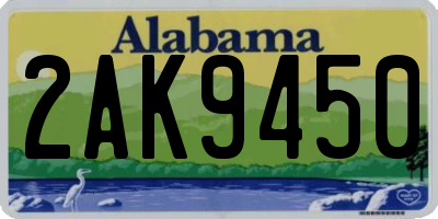 AL license plate 2AK9450
