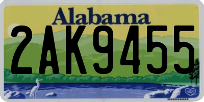 AL license plate 2AK9455