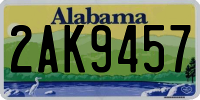 AL license plate 2AK9457