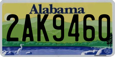 AL license plate 2AK9460