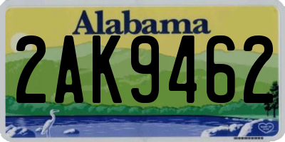 AL license plate 2AK9462