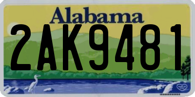 AL license plate 2AK9481