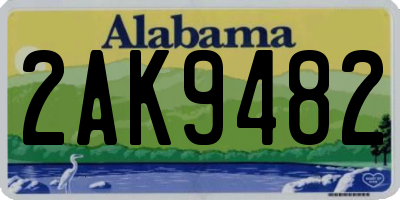 AL license plate 2AK9482