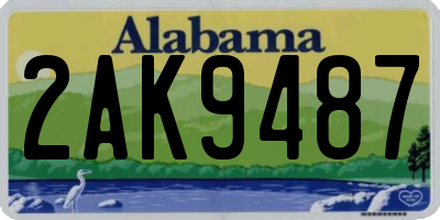 AL license plate 2AK9487