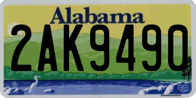 AL license plate 2AK9490