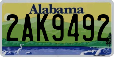 AL license plate 2AK9492