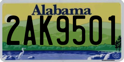AL license plate 2AK9501