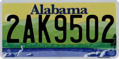 AL license plate 2AK9502