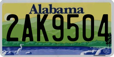 AL license plate 2AK9504