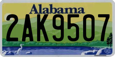 AL license plate 2AK9507