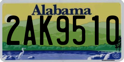 AL license plate 2AK9510