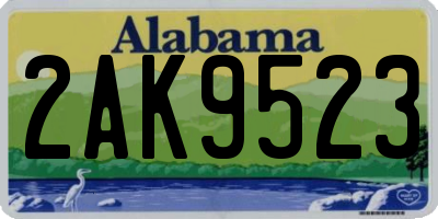 AL license plate 2AK9523