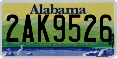AL license plate 2AK9526