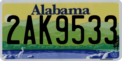 AL license plate 2AK9533