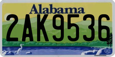 AL license plate 2AK9536