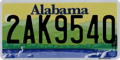AL license plate 2AK9540
