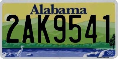 AL license plate 2AK9541