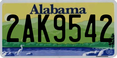 AL license plate 2AK9542